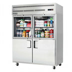 Thumbnail image #1 for Everest Refrigeration EGSWH4 Two-Section Reach-In Refrigerator, 55 Cu. Ft., Combination Glass and Solid Half Doors, Stainless Steel