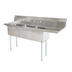 Thumbnail image #1 for Omcan USA 3-Compartment Pot Sink with Right-Hand Drainboard, 24 x 24 x 14-Inch Bowls