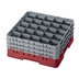 Thumbnail image #2 for Cambro Camrack Full Size Low-Profile 25-Compartment Glass Rack with 3 Extenders, Cranberry