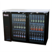 Migali Competitor Series® Two-Section Glass Door Back Bar Refrigerator, 48.75-Inch