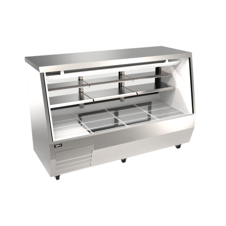 Product image #1 for Omcan 84-Inch Floor Model Full-Service Refrigerated Deli Display Case, Self-Contained Bottom-Mount, Stainless Steel