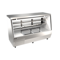 Omcan 84-Inch Floor Model Full-Service Refrigerated Deli Display Case, Self-Contained Bottom-Mount, Stainless Steel
