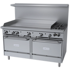 Thumbnail image #1 for Garland G Starfire Pro G60-2G48CR 60-Inch Gas Restaurant Range with 2 Open Burners, 48-Inch Griddle, Standard Oven and Convection Oven