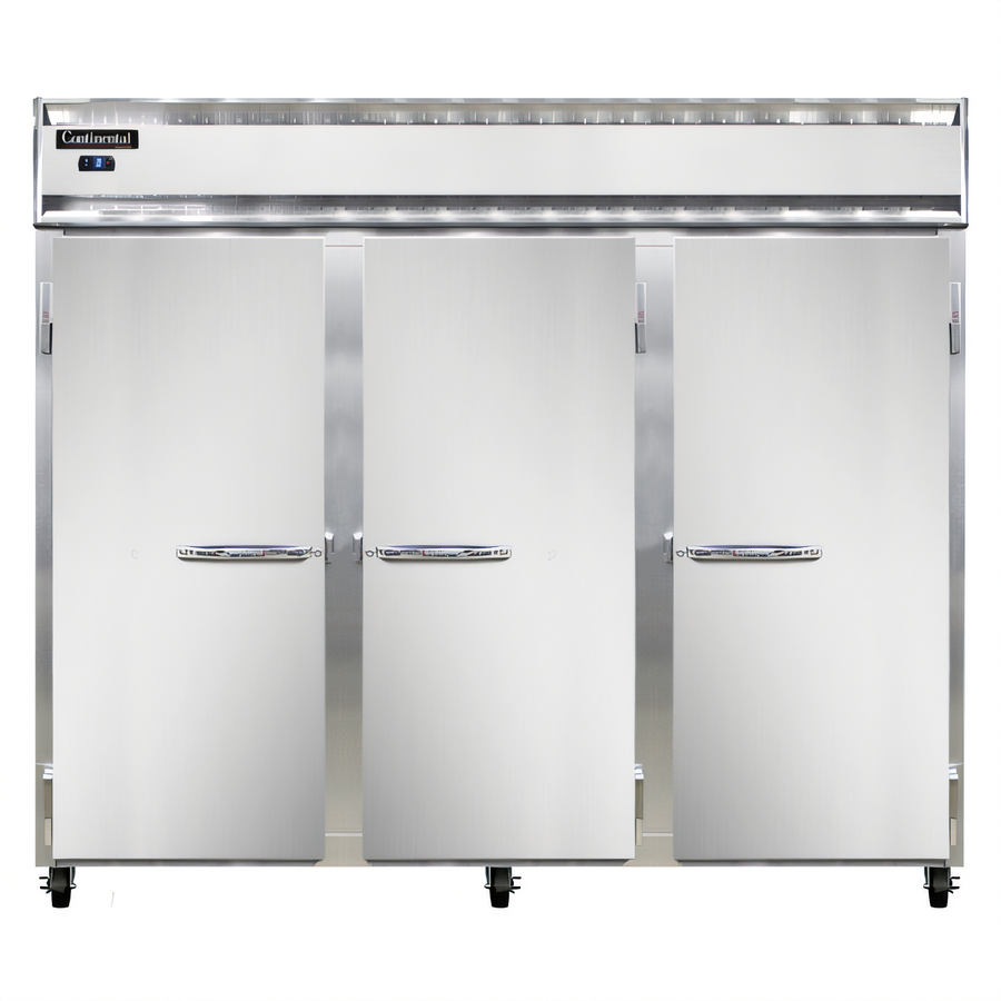 Product image #1 for Continental Refrigerator 3FESNSS Three-Section Extra-Wide Shallow Depth Reach-In Freezer