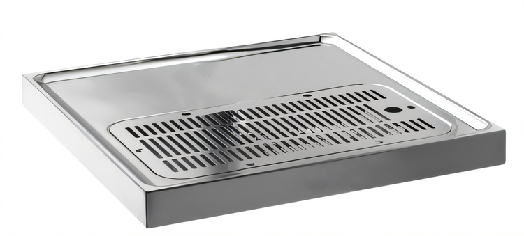 Product image #1 for Perlick 16-Inch x 16-Inch Surface-Mount Platform Drip Tray Trough for Lucky, Panther, and Sexy Towers, Stainless Steel