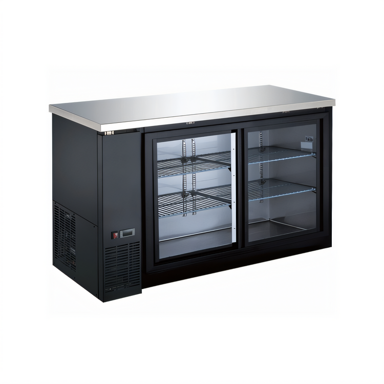 Product image #1 for Hurakan by Equip.me 60-Inch Narrow Counter-Height Back Bar Refrigerator with 2 Glass Sliding Doors and Electronic Control