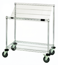 Quantum Chrome-Plated Mobile Wire Shelving Cart, 48W x 18D x 40H