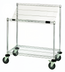 Thumbnail image #1 for Quantum Chrome-Plated Mobile Wire Shelving Cart, 48W x 18D x 40H