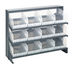 Thumbnail image #1 for Quantum Sloped Bench-Style Pick Rack with 3 Shelves and 12 Clear Bins