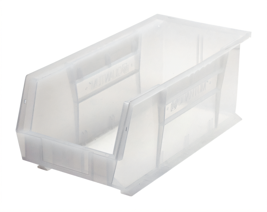 Product image #1 for Quantum Ultra Stack & Hang Clear Polypropylene Shelf Bin, 18 x 8-1/4 x 7 Inches