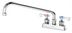 Thumbnail image #1 for Krowne Royal Series 4-Inch Center Deck Mount Manual Faucet with 12-Inch Swing Spout, Wrist Blade Handles, 2.20 GPM Aerator