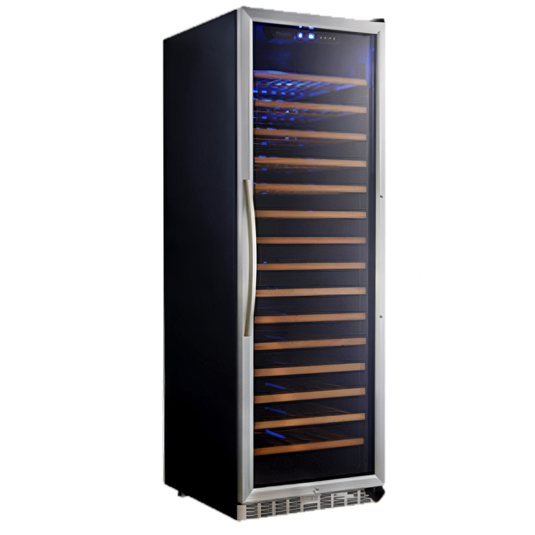 Product image #1 for Eurodib Urban Style One-Section Reach-In Single Zone Wine Cabinet, 168-Bottle Capacity, Stainless Steel Framed Glass Door