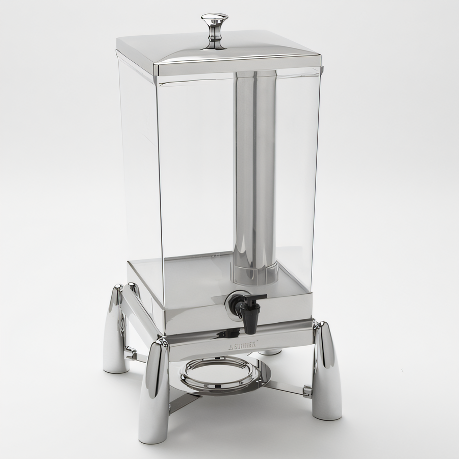 Product image #1 for Evolution Square Single Juice Dispenser, 12 Qt., Polycarbonate Body with Stainless Steel Legs, Lid & Frame