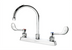 Thumbnail image #1 for Krowne Royal Series 8-Inch Deck Mount Manual Faucet with 6-Inch Gooseneck Spout, Wristblade Handles, and 1.5 GPM Aerator