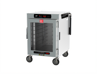 Metro HotBlox™ Wide 8-Pan Half-Height Mobile Pass-Thru Insulated Holding Cabinet, Digital Touchscreen, Clear Front Door / Solid Rear Door, 120V