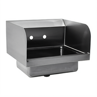 Eagle Group BlendPort Wall-Mount Stainless Steel Hand Sink with Side Splashes and Basket Drain, 14 x 10 x 5-Inch Bowl