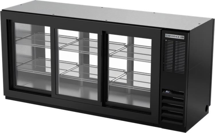 Product image #1 for Beverage-Air 72-Inch Three-Section Pass-Thru Back Bar Refrigerator with Six Sliding Glass Doors