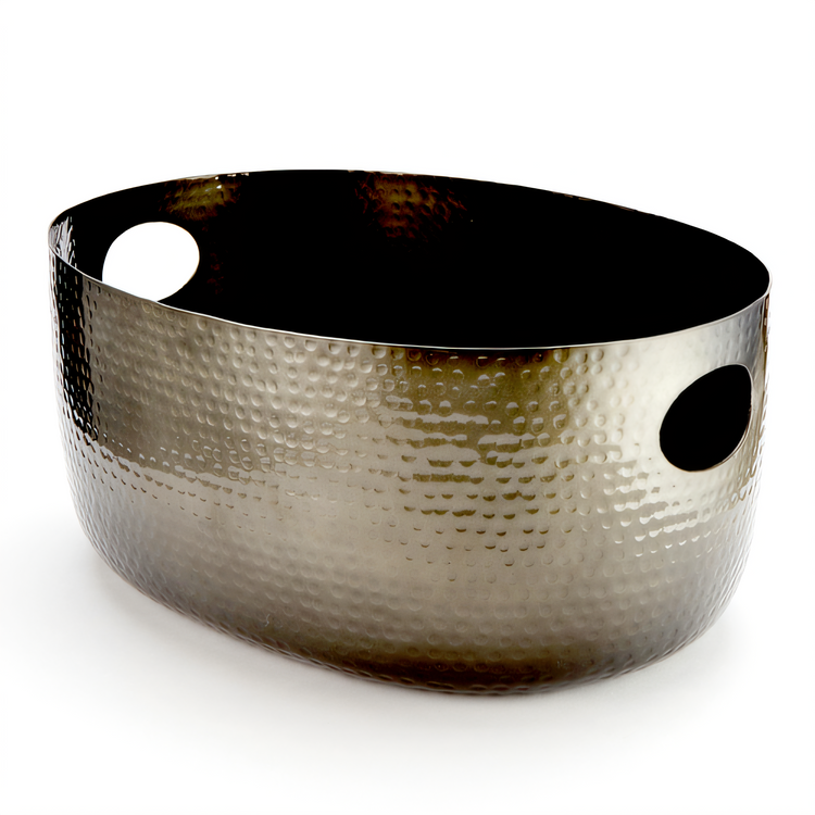 Product image #1 for American Metalcraft Hammered Aluminum Oval Beverage Tub, 16-1/4 Qt., Black