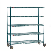 Super Erecta 5-Tier Wire Stem Caster Cart, 60