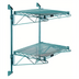 Thumbnail image #1 for Quantum Wall-Mount Cantilever Double Shelf Wire Shelving Unit, 60 x 24 x 34 Inches, Green Epoxy