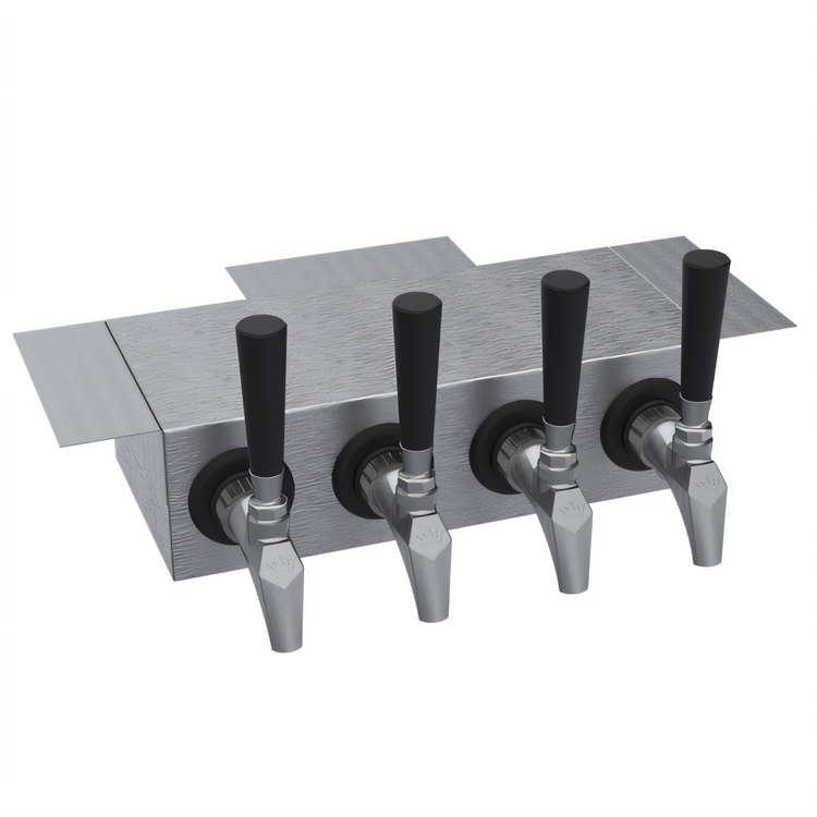 Product image #1 for Krowne 4-Faucet Glycol-Cooled Undercounter Beer Tower, 12-Inch Brushed Stainless Steel