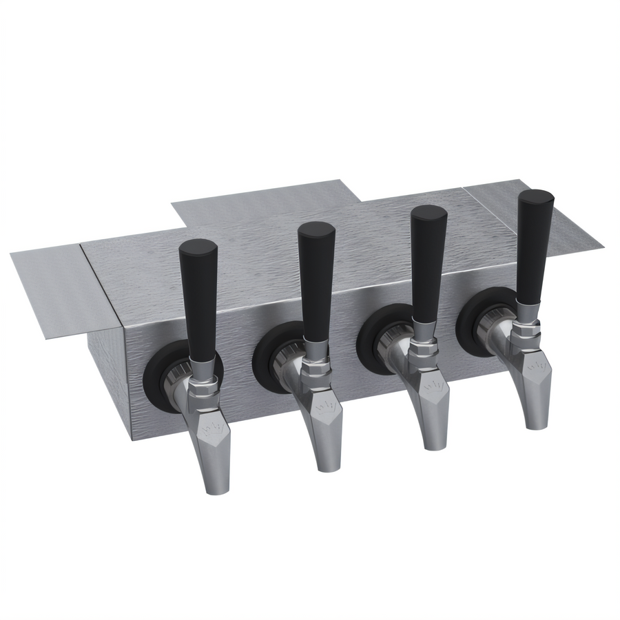 Product image #1 for Krowne 4-Faucet Glycol-Cooled Undercounter Beer Tower, 12-Inch Brushed Stainless Steel
