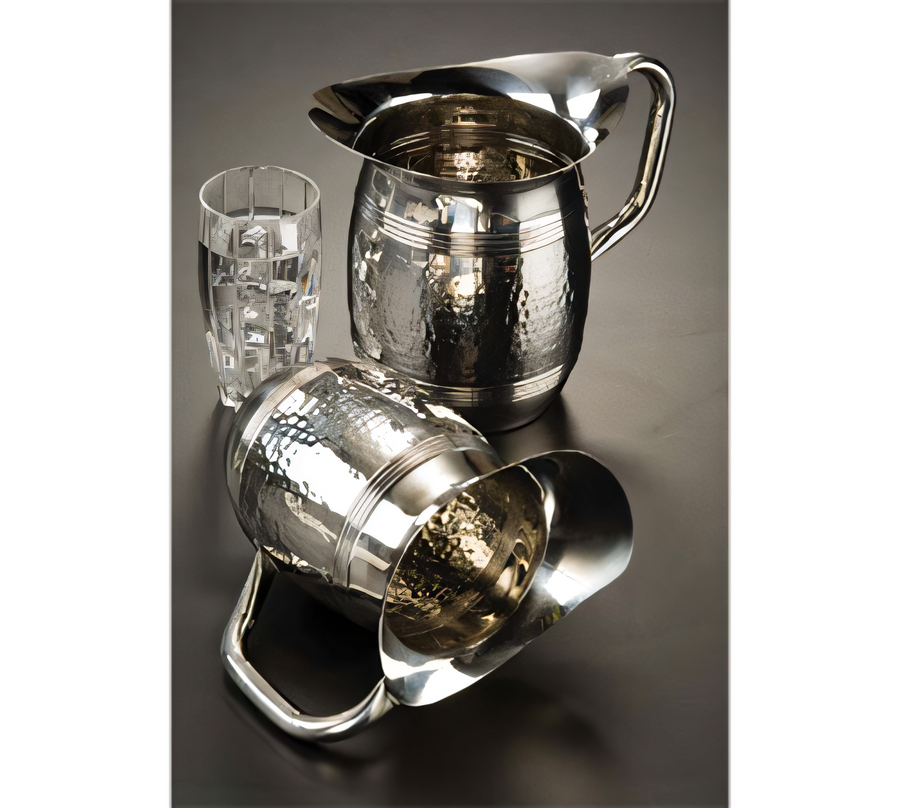 Product image #1 for American Metalcraft 68 oz Hammered Stainless Steel Bell Water Pitcher