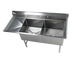 Thumbnail image #1 for Elite Heavy-Duty Two-Compartment Stainless Steel Sink with Left Drainboard