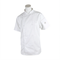 Mercer Culinary Genesis Women's Short Sleeve Chef Jacket, White, X-Small