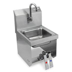 Thumbnail image #1 for John Boos Pro-Bowl PBHS-W-0909-KV2MB Wall-Mounted Stainless Steel Hand Sink with Double Knee Valves, 9 x 9 x 5-Inch Bowl