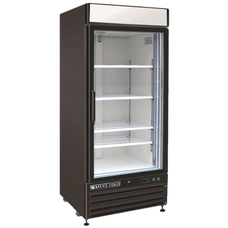 Product image #1 for Maxx Cold X-Series One-Section 16 Cu. Ft. Black Glass Door Reach-In Freezer Merchandiser