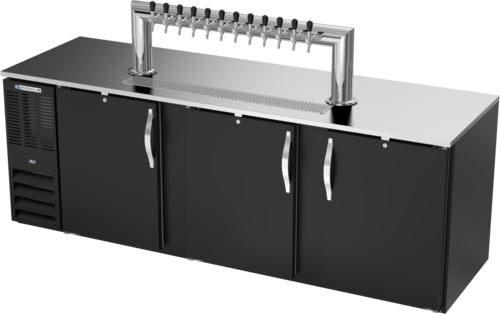 Product image #1 for Beverage-Air 72-Inch Direct Draw Beer Dispenser with 12-Tap Tower, 3 Half-Barrel Capacity, Black Exterior
