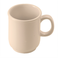 Winco 8 oz Tan Melamine Bulbous Mug with Handle