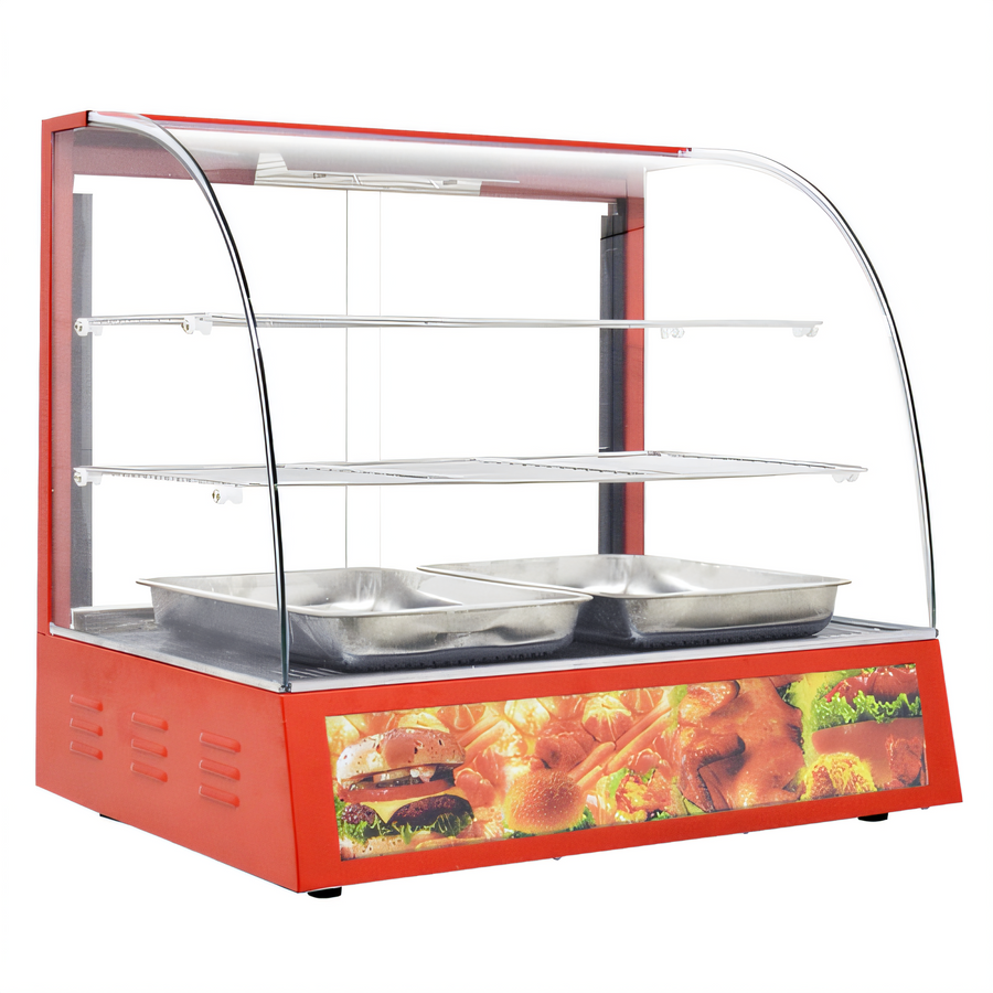 Product image #1 for Omcan 26-Inch Curved Glass Countertop Hot Food Display Warmer