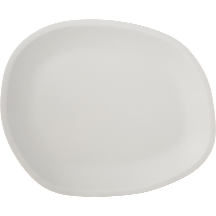 Product image #1 for Ridge 13-Inch Oblong Melamine Platter, Cement, Matte Finish