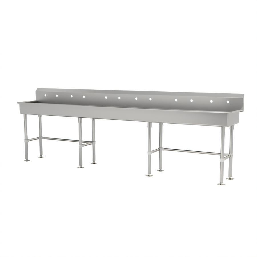 Product image #1 for Advance Tabco 120-Inch 6-Station ADA Freestanding Multiwash Hand Wash Sink with 6 Faucets