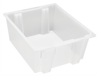 Quantum Clear Heavy-Duty Stack and Nest Tote, 23-1/2 x 19-1/2 x 10 Inches, 2.00 Cu. Ft.