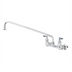 Thumbnail image #1 for T&S Brass 8-Inch Wall Mount Double Pantry Faucet with 18-Inch Swing Nozzle