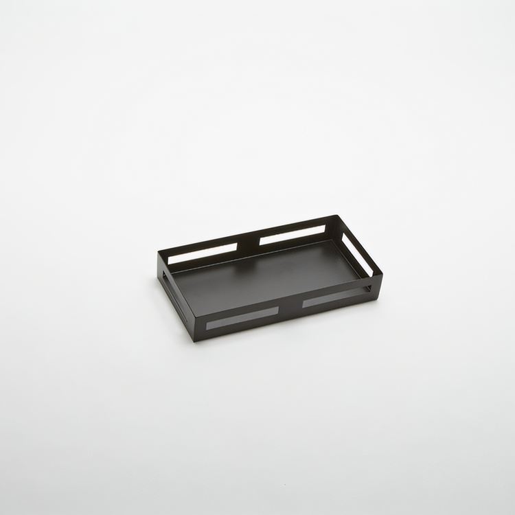 Product image #1 for American Metalcraft Rectangular Multi-Function Buffet Riser, 12-1/8 x 6-1/8 x 2 Inch, 403 Stainless Steel, Black