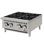Thumbnail image #1 for Migali Industries Competitor Series® C-HP-4B-24 24-Inch 4-Burner Heavy-Duty Countertop Natural Gas Hot Plate, Stainless Steel