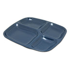 Thumbnail image #1 for CFS Brands 4398635 4-Compartment Melamine School Tray, Café Blue, Rectangular Case of 36