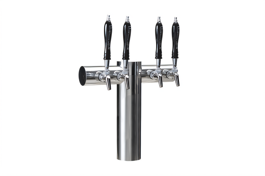 Product image #1 for Perlick Avenue 10-Faucet T-Pipe Glycol-Cooled Countertop Draft Beer Tower, Stainless Steel