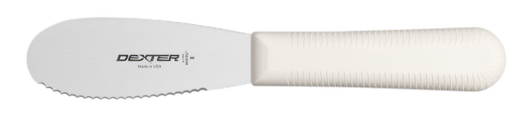 Product image #2 for Dexter Russell Sani-Safe 3-1/2 Inch Scalloped Sandwich Spreader with Stainless Steel Blade and White Polypropylene Handle