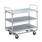 Thumbnail image #1 for Vollrath 97168 Heavy-Duty Stainless Steel 3-Shelf Utility Cart, 500 lb Capacity, 33 x 21 Inch Solid Shelves