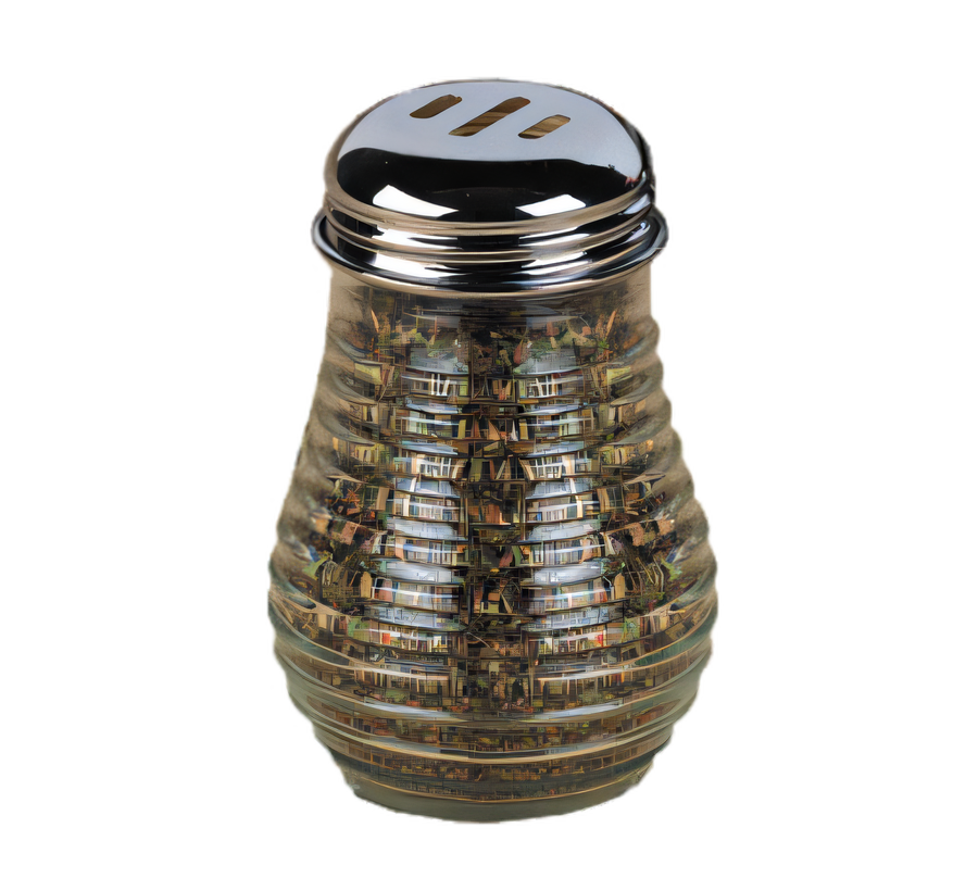 Product image #1 for American Metalcraft 6 oz. Clear Glass Beehive Spice Shaker with Slotted Stainless Steel Top