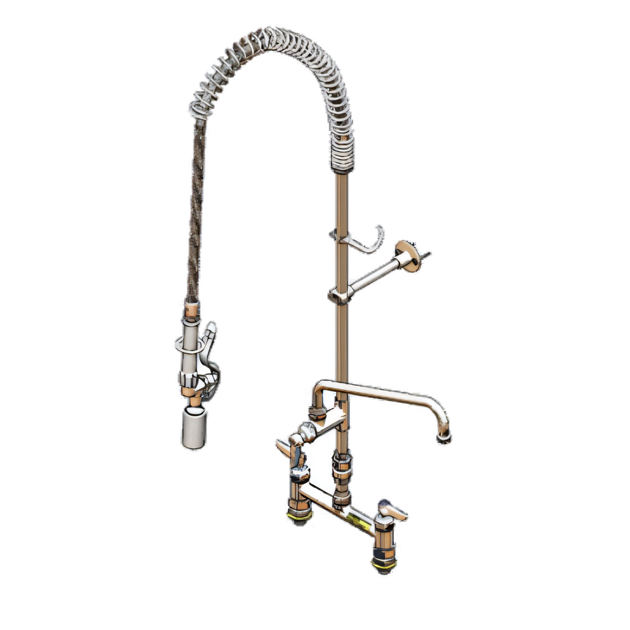 Product image #1 for T&S Brass EasyInstall Deck Mount Pre-Rinse Unit with 12-Inch Swing Add-On Faucet and 0.65 GPM Spray Valve