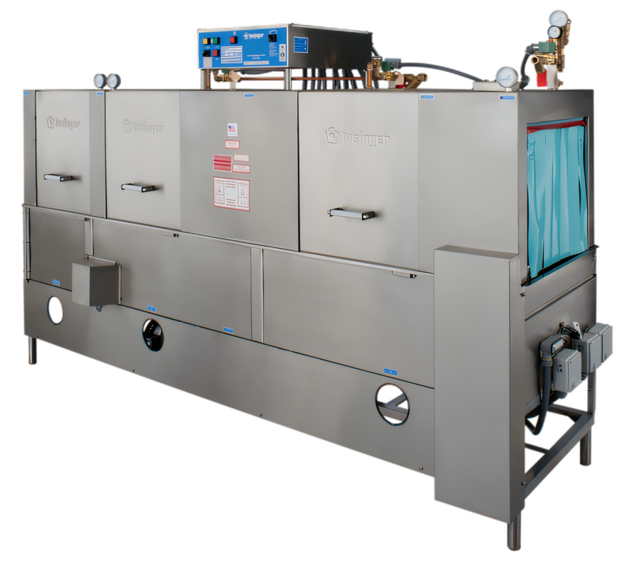 Product image #1 for Insinger Super 106-Inch High-Temperature Conveyor Dishwasher with 3-Tank Prewash