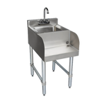 Thumbnail image #1 for Klinger's Trading BS-1620 Freestanding Stainless Steel Blender Station with Dump Sink, Recessed Step & Faucet, 16-1/2"W x 22-3/4"D x 33"H