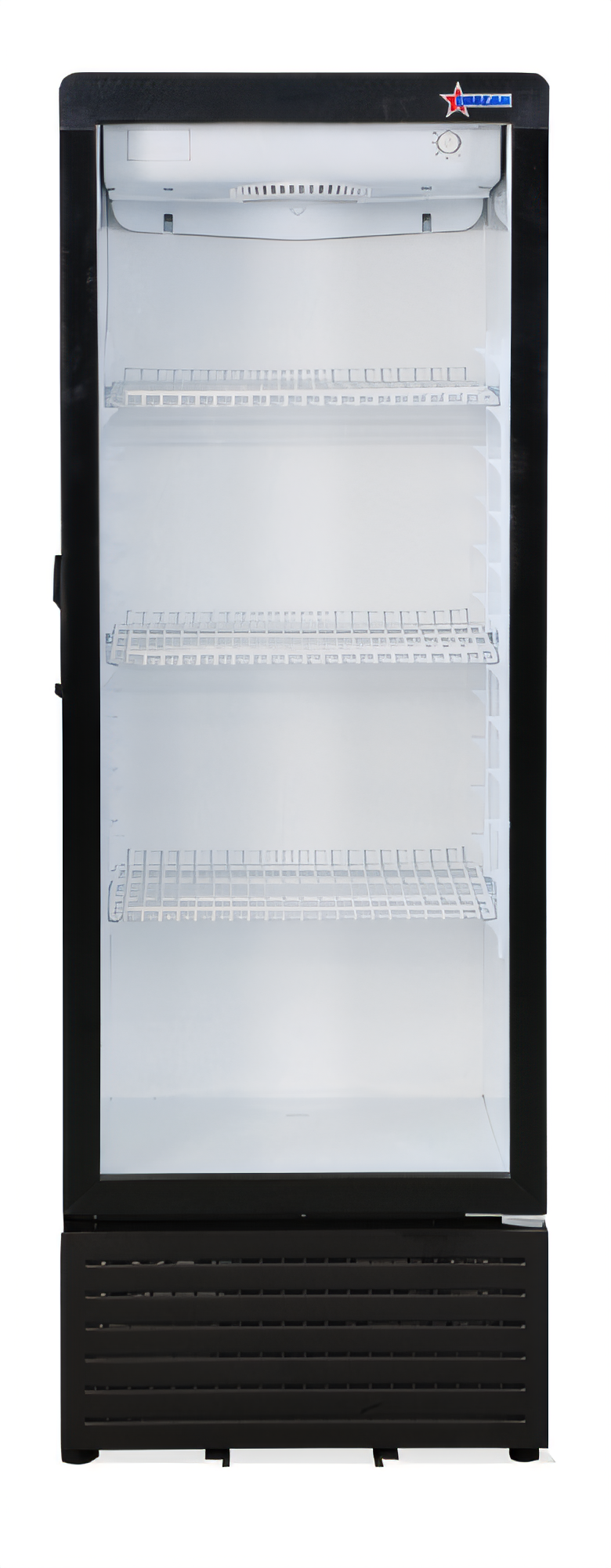 Product image #1 for Omcan Black Single-Section Glass Door Reach-In Refrigerator Showcase, 7.7 Cu. Ft., Bottom Mount