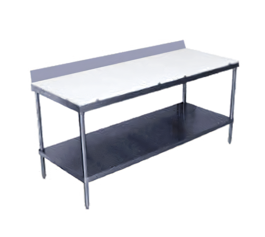 Product image #1 for Advance Tabco Poly-Vance Poly-Top Work Table with 6-Inch Backsplash and Undershelf, 48 x 24 Inches